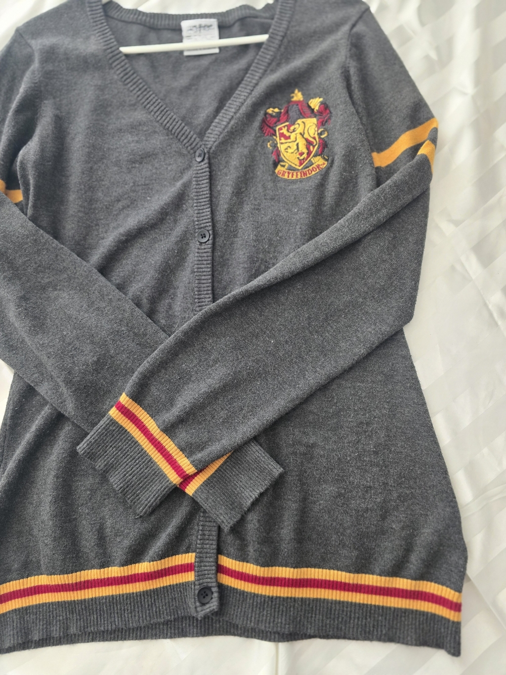Women's Harry Potter Dark Charcoal Gryffindor Crest Cardigan - Large - Picture 5 of 6